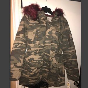 American Rag Camo Faux Fur Hooded Parka